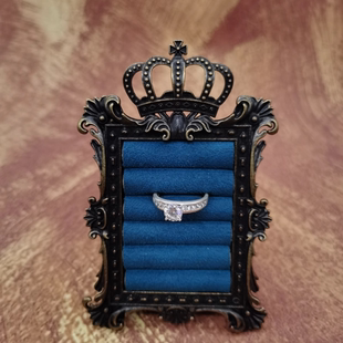 Vintage中古欧洲回流925银锆石戒指15号