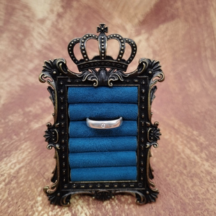 Vintage中古欧洲回流925银锆石戒指17号