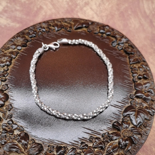 Vintage中古欧洲回流925银灯笼链扭扭链手链20cm