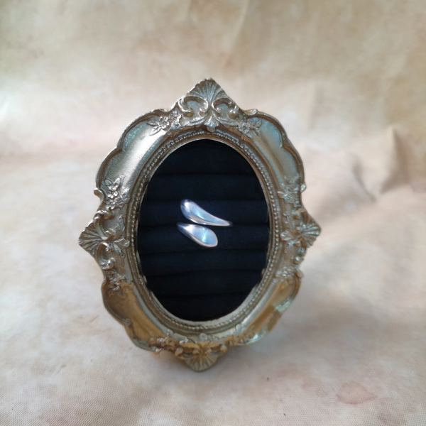 Vintage中古925银素银戒指开口戒