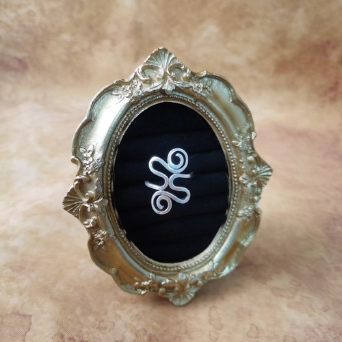 Vintage中古欧洲回流925银手工花朵戒指18号