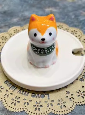 黄色秋田犬陶瓷瓷杯盖马克杯盖六款尺寸多种款式（微微瑕疵）