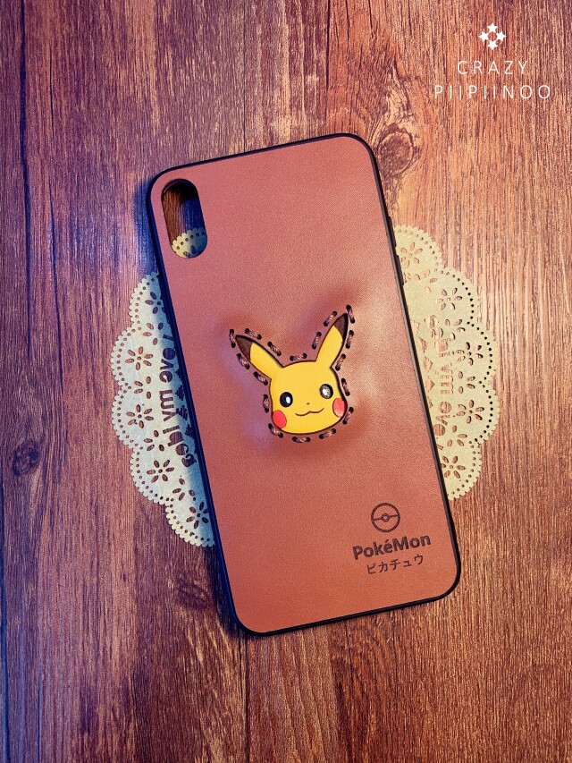 iPhoneX/XS MAX华为mate20p20等原创手工牛皮超可爱皮卡丘手机壳