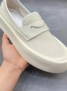 帕达索男鞋新款透气网孔布鞋休闲舒适软底软面懒人乐福鞋潮240510