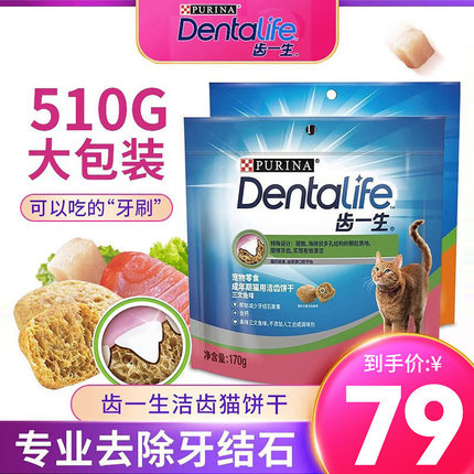 珍致齿一生170g洁齿猫饼干猫零食成猫预防口臭牙结石洁牙营养增肥