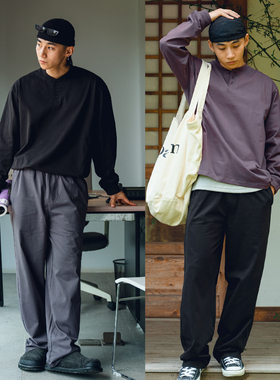 PrintsCrew 310克棉质纯色居家针织男长裤休闲宽松大码裤子休闲裤