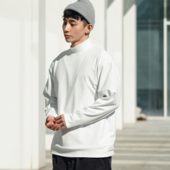 Prints 男士 Crew德绒300克长袖 T恤宽松保暖半高领圆领纯色打底衫