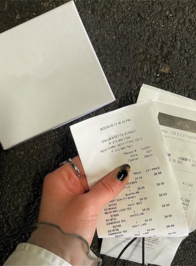 Endless Abyss SS24购物小票头层牛皮钱包票据收据钱夹卡包