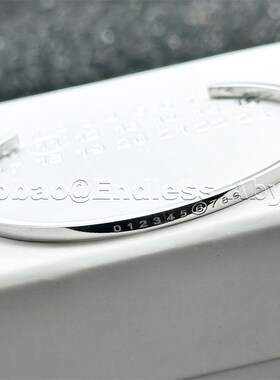 Endless Abyss 简约数字LOGO极细窄款手镯男女士时尚开口个性手环