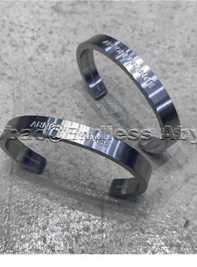 Endless Abyss经典字母LOGO手镯开口男女925银小众情侣高级感手环