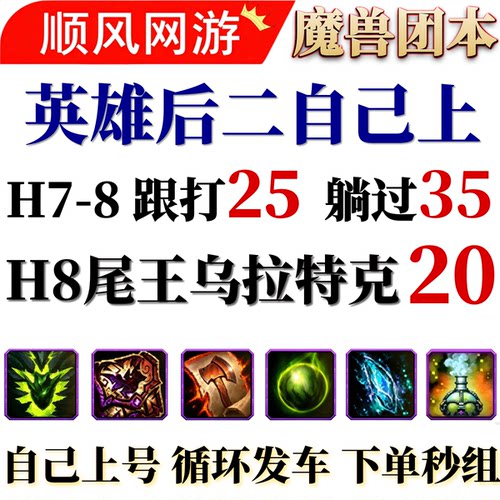 魔兽世界团本代练烈毒之渊1-9H后二/H/M尾王包整团H8h78门票跟打