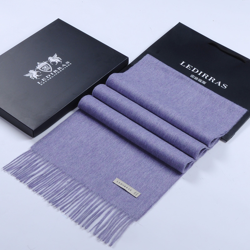 2025新款紫罗兰100%羊绒围巾韩版时尚冬季加厚保暖羊毛披肩女紫色