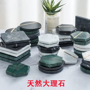 北欧风 大理石纹隔热水杯垫降温防烫 珠宝展示台美食摄影拍照道具