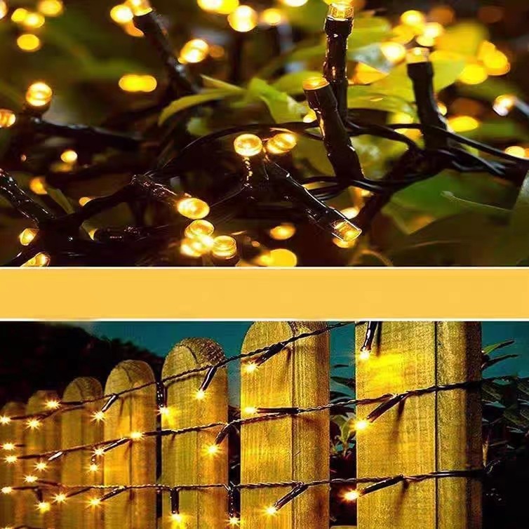 圣诞树灯led小彩灯闪灯串灯圣诞节装饰插电墨绿线户外防水灯串灯