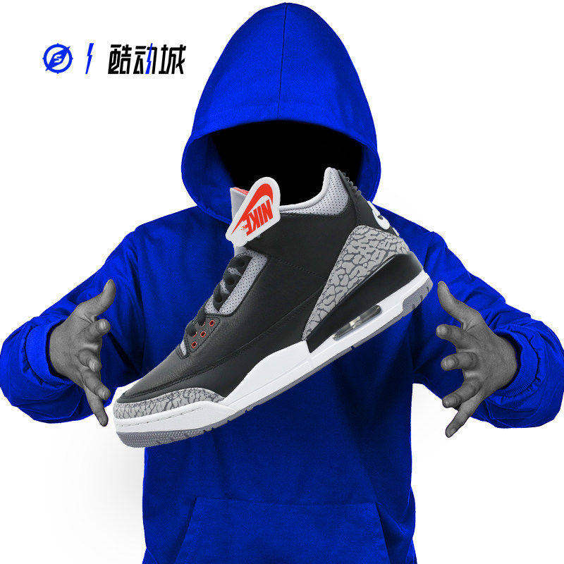 指南针 AIR JORDAN 3 OG AJ3 黑水泥 男女高帮篮球鞋 DN3707-010