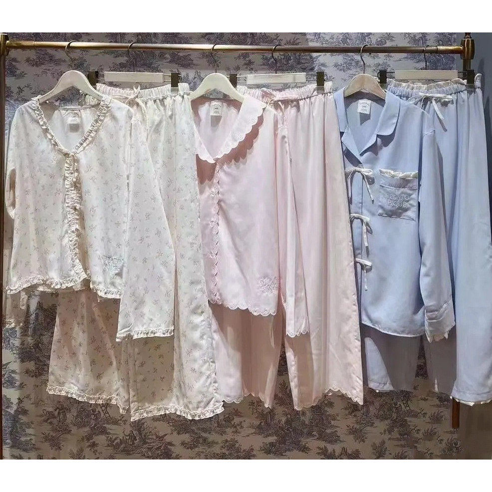 2026春季新款冰淇淋蝴蝶结可爱少女长袖长裤女款家居服睡衣套装