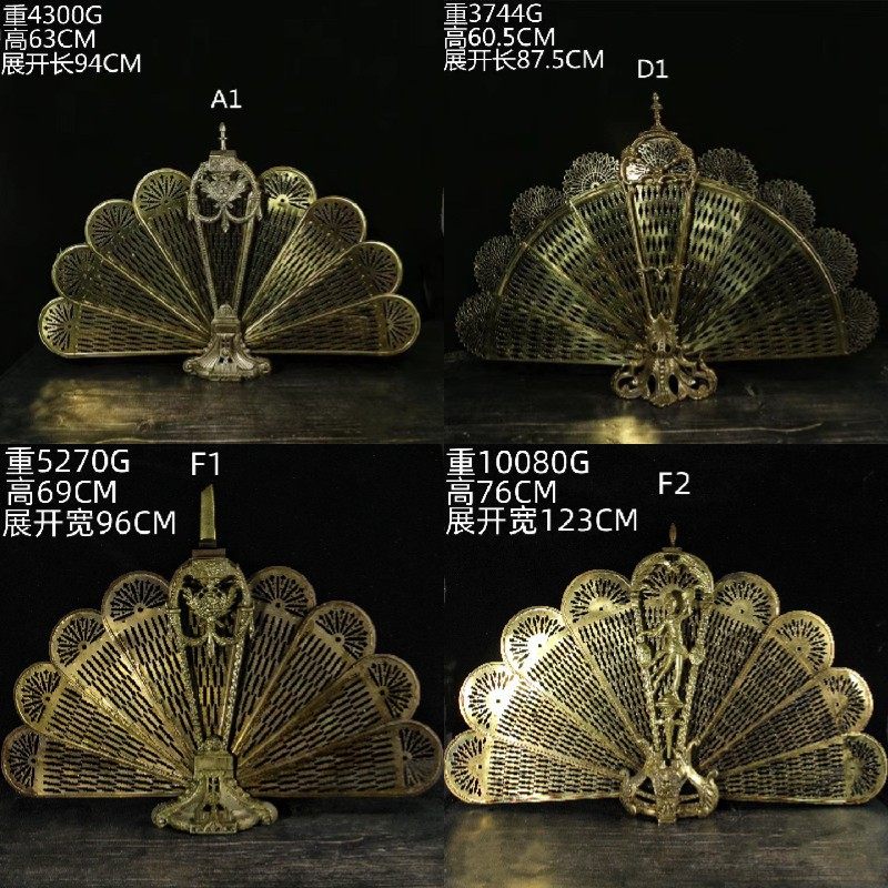 西洋古董黄铜壁炉屏风ins