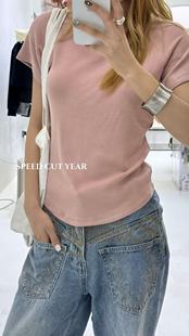 打底衫 速裁琪年秋冬新款 T恤高弹加厚短袖 韩系净色短袖 女 女装