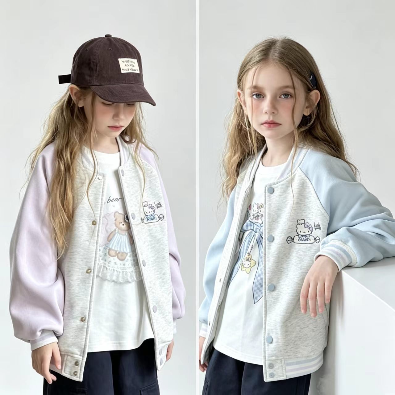 女童外套2026秋季新款女孩甜美洋气棒球服拼接休闲上衣潮120-160