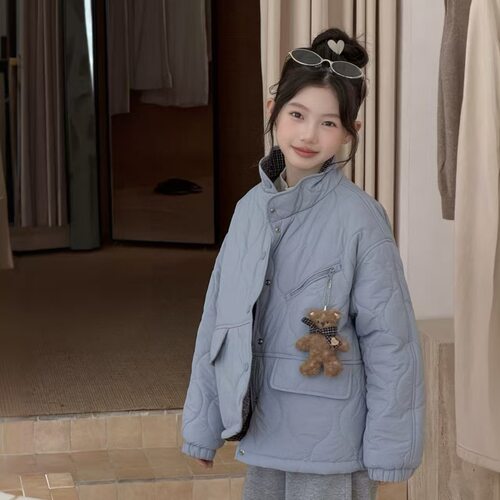 女童棉衣2026秋冬季新款女孩韩版加厚棉服两面穿休闲外套130-170
