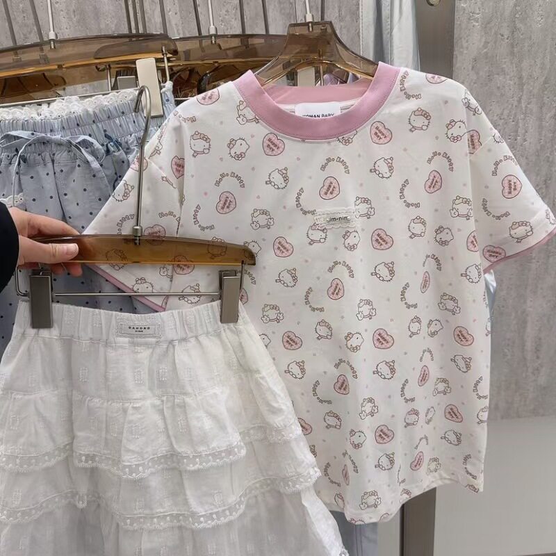 品牌女童短袖2026新款夏季女孩洋气半袖甜美圆领T恤上衣潮120-160