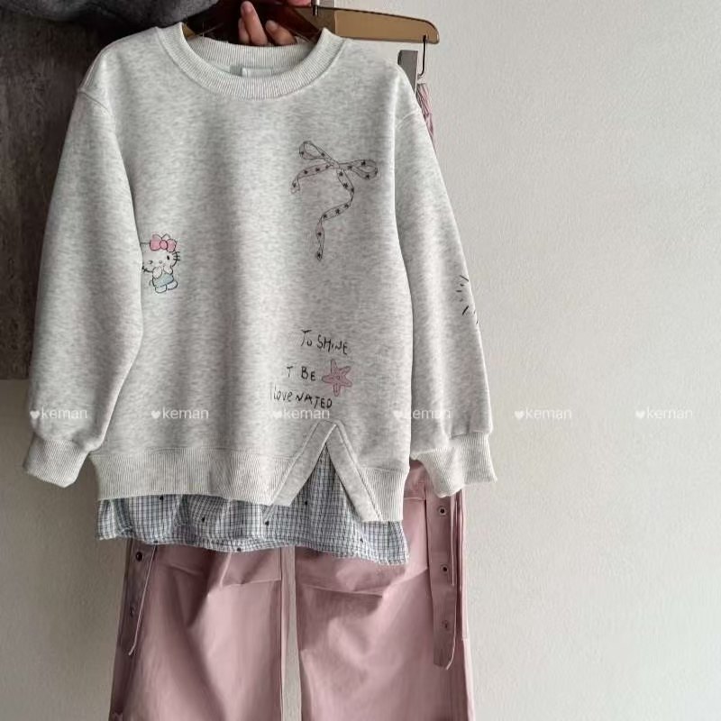 品牌女童卫衣2026春季新款女孩洋气拼接格子打底衫中大童120-160,童装/婴儿装/亲子装,卫衣/绒衫,淘宝优惠券,粉丝福利购,淘宝优惠卷