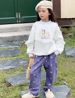 南NGT 特价女童卫衣加绒2025秋冬季新款女宝宝洋气一体绒打底衫