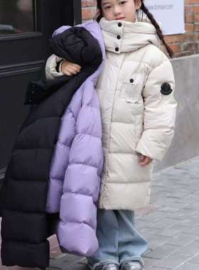 儿童羽绒服2025新款冬季中长款洋气男童女童加厚羽绒外套120-170