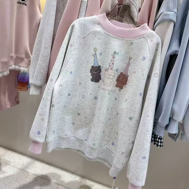 品牌女童卫衣加绒2025秋冬季新款女孩洋气一体绒加厚打底衫中大童