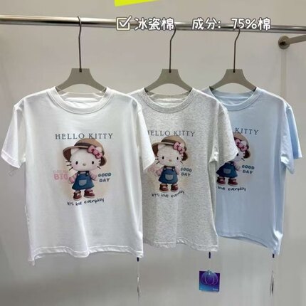 品牌女童短袖2026夏季新款女孩洋气百搭半袖圆领上衣T恤潮120-160