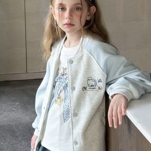 女童外套2026秋季新款女孩甜美洋气棒球服拼接休闲上衣潮120-160