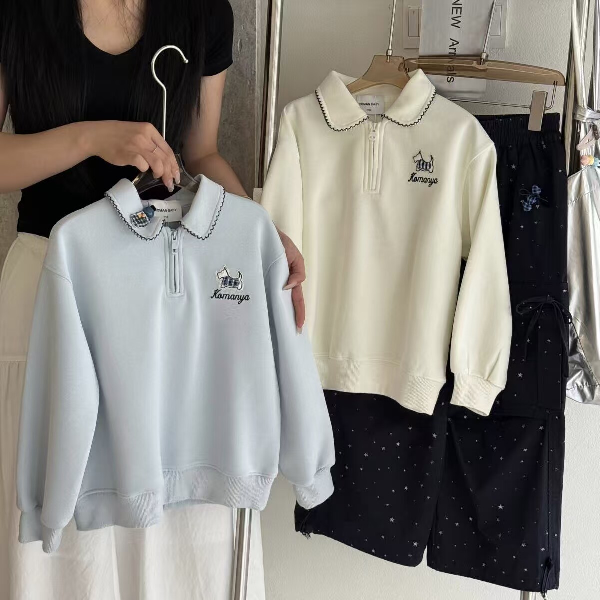 品牌女童卫衣2026秋季新款女孩洋气韩版翻领打底衫中大童120-160