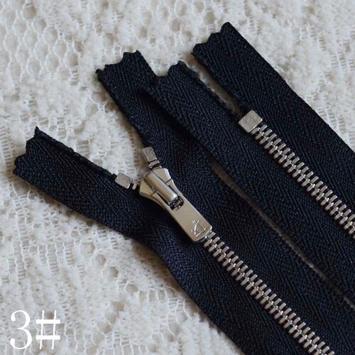 YKK3#白铜玉米牙闭口黑拉锁10-80cm Excella拉链 手工链条配件