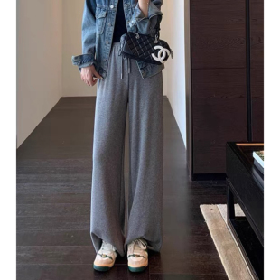 ～量少～大长腿高腰显瘦垂顺直筒休闲阔腿裤 福利款 女新 AMR