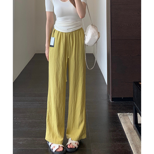 AMR UU◆夏季凉感阔腿裤高腰垂感宽松直筒裤显瘦休闲裤女2026新款
