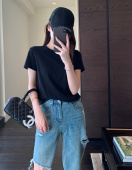 女T恤春夏新款 AMR 闭眼入～品质感棉质圆领纯色短袖 柜上800