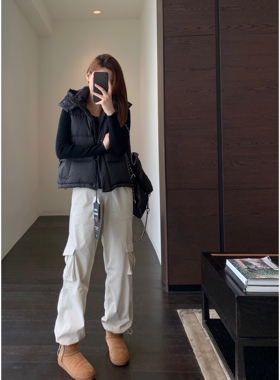 AMR UU◆柜上1000+lu家高品质休闲阔腿工装裤保暖绒裤女秋冬新款