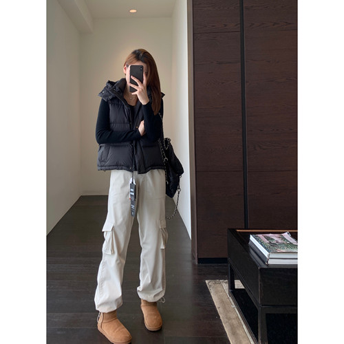 AMR UU◆柜上1000+lu家高品质休闲阔腿工装裤保暖绒裤女秋冬新款