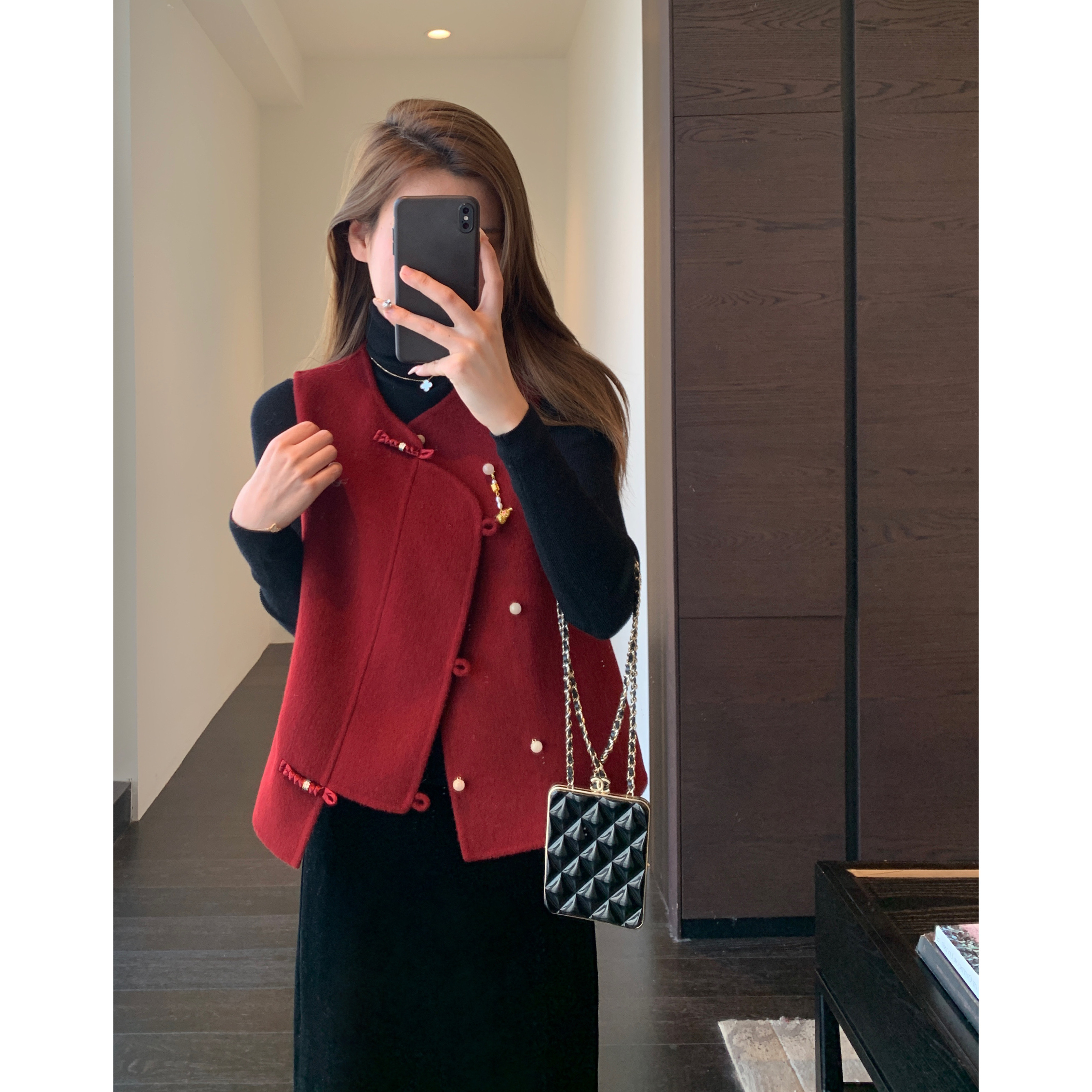 AMR UU◆氛围感 新中式国风时髦洋气红色马甲马夹背心女外搭新款,女装/女士精品,马夹,淘宝优惠券,粉丝福利购,淘宝优惠卷