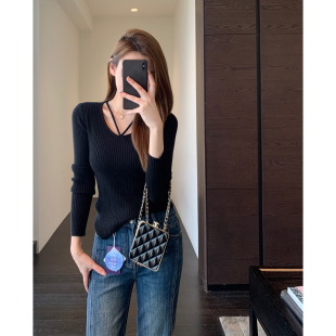 打底衫 设计感小众 显瘦针织衫 女上衣2026早春新 时髦修身 AMR