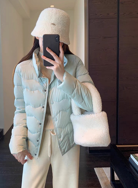 AMR UU◆高品质三星90白鸭绒立领轻薄款羽绒服女厚短外套秋冬新