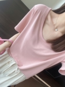 垂顺舒适轻薄纯色短袖 自带凉感面料 宽松休闲T恤女夏新 AMR