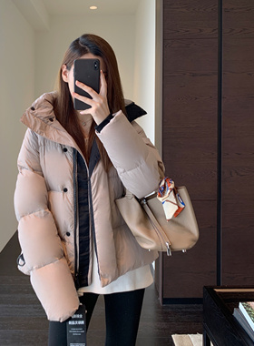 AMR UU◆轻奢鹅绒服柜上1w+三星90鹅绒羽绒服连帽短款女秋冬新