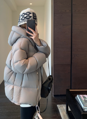 AMR UU◆轻奢鹅绒服 高品质90白鹅绒加厚连帽泡芙羽绒服女冬新款