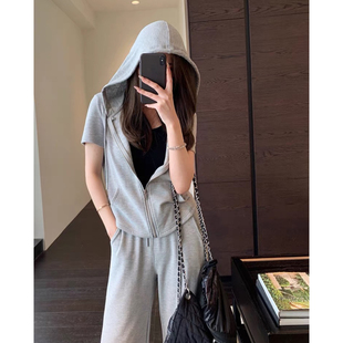 套装 福利款 阔腿裤 女新 ～量少～轻松穿出时髦显瘦连帽衫 AMR