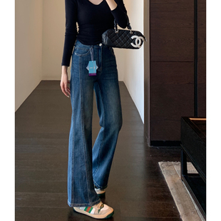 AMR UU◆版型正 显腿长高腰显瘦直筒微喇牛仔裤女春夏季2026新款