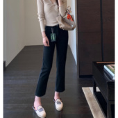 型正 版 显腿长竹纤维牛仔裤 高腰小直筒烟管裤 AMR 女秋冬新款