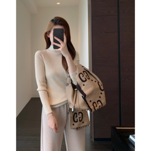 女毛衣秋冬新款 老粉闭眼入 显瘦半高领针织打底衫 口碑款 AMR