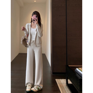 套装 AMR 凉感舒适显瘦连帽卫衣直筒休闲裤 神仙面料 女春夏新