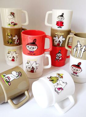 日本姆明moomin亚美卡通把手洗漱杯牛奶杯子刷牙情侣可爱咖啡加热
